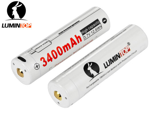 中国 Lumintop再充電可能なLm34c電池、3400mAh 18650リチウム充電電池 サプライヤー